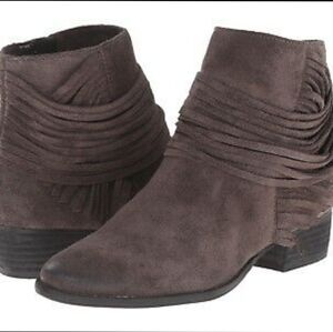 {9} Vince Camuto Saree Fringe Dark Gray Booties